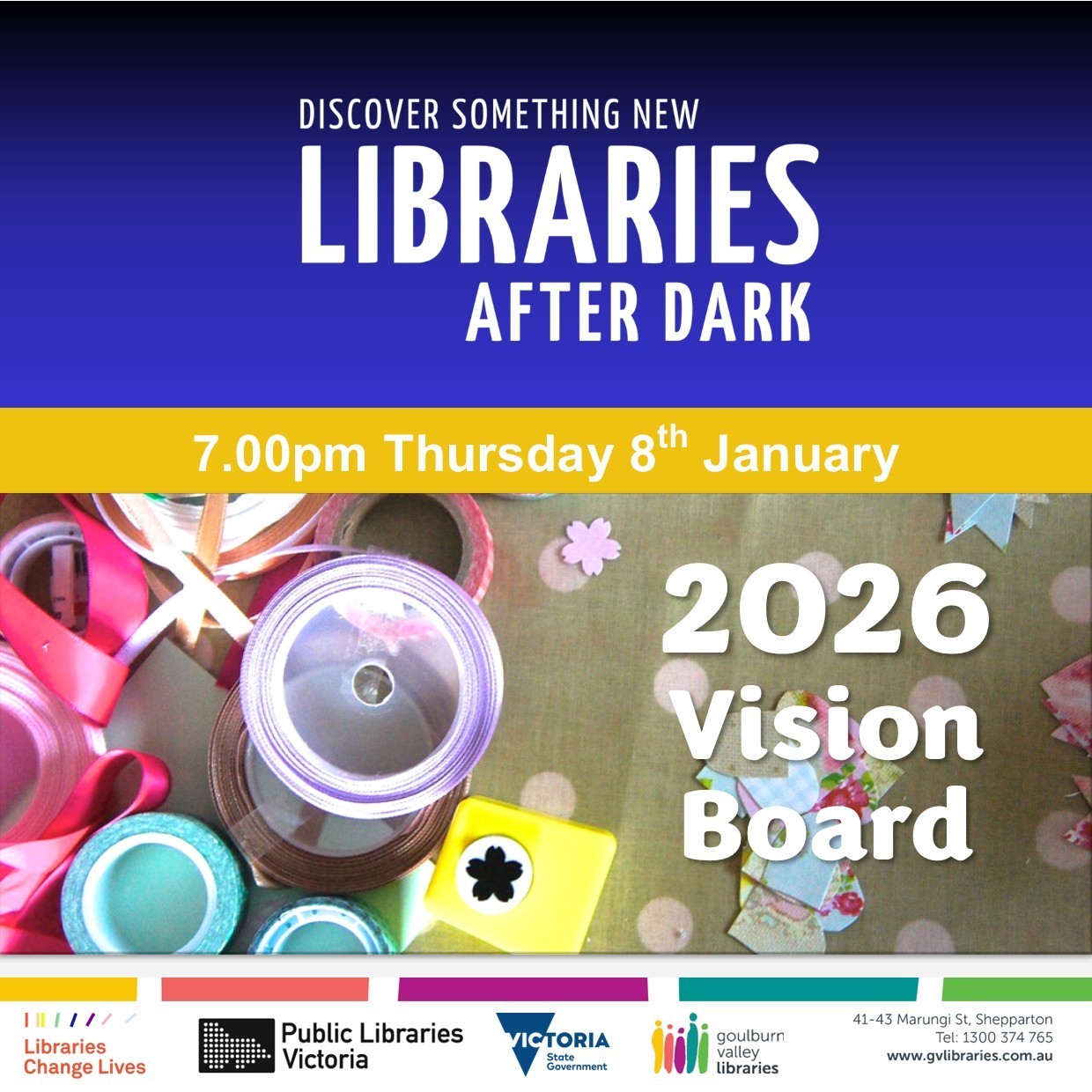 Libraries After Dark - Dream Big in 2026 - Create a Vision Board at ...