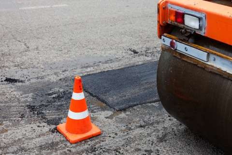 Roadworks Road Works Stock Photo