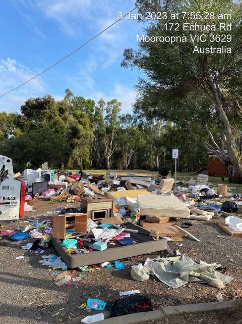 Mooroopna scout hall illegal dumping