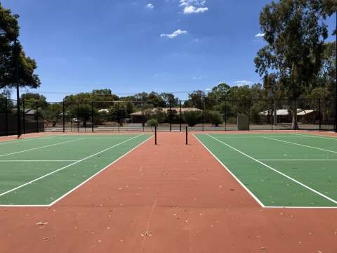 Court-side photo of the new court