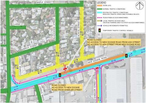New Dookie Rd-Wheeler St Traffic Plan: Stage 2