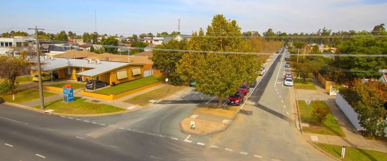 Elevated view of the completed works at Marungi Street, Shepparton